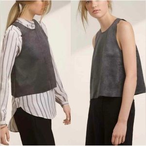 Aritzia Babaton / Faux Suede Octave Top / Black / Size M